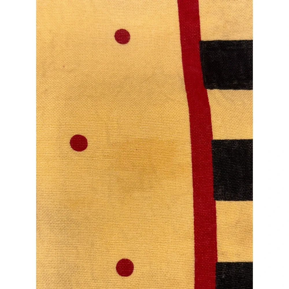 Vintage Rooster runner Yellow Checkered Country